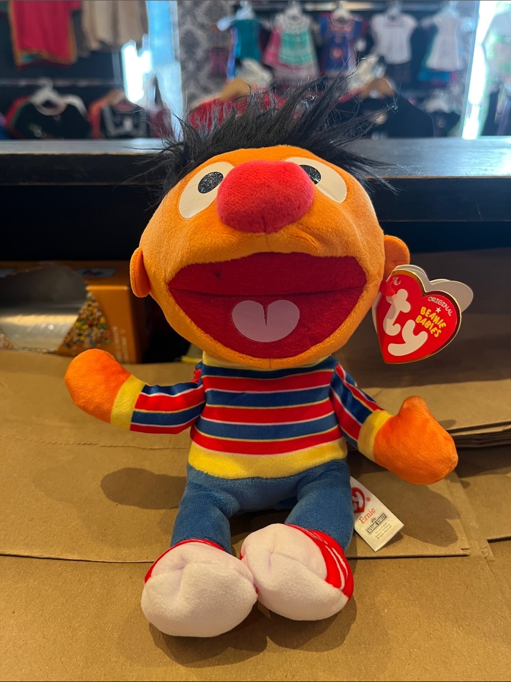 Ty Ernie Plush - Orange, Red, Blue, Yellow & White small 6 inches